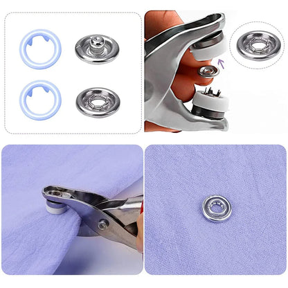 AM6823 Heavy Duty Snap Button Grommet Tool Colourful Clip Kit (1 Set)