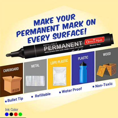 AM5064 Soni Officemate Permanent Marker For Office,Collage  (Blue)