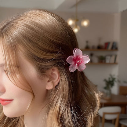 AM6398 Mix Jelly Flower Mini Hair Claw Clip for Women and Girls - Small (1pc)