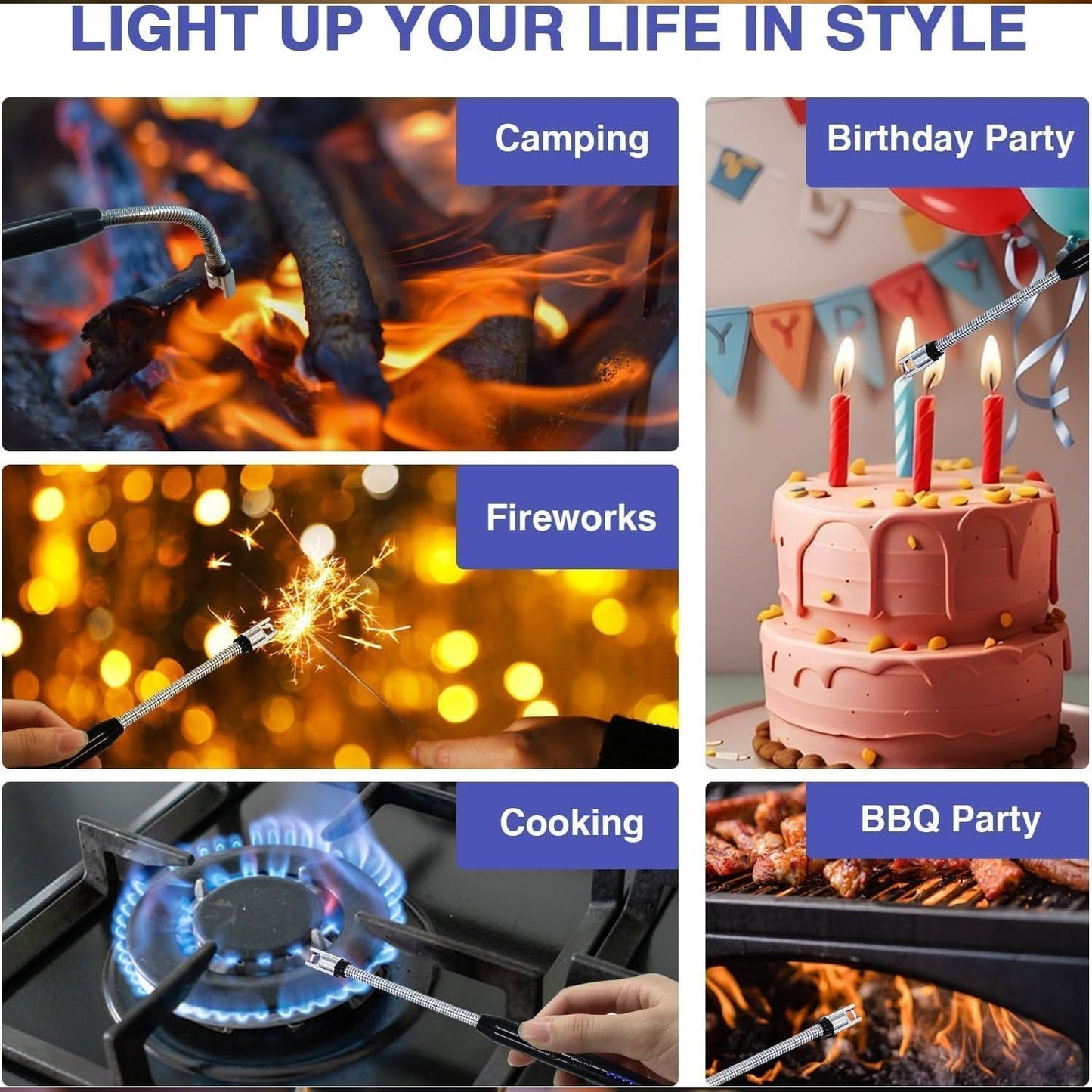 AM7156 Electric Arc Gas Lighter Rechargeable For Kitchen