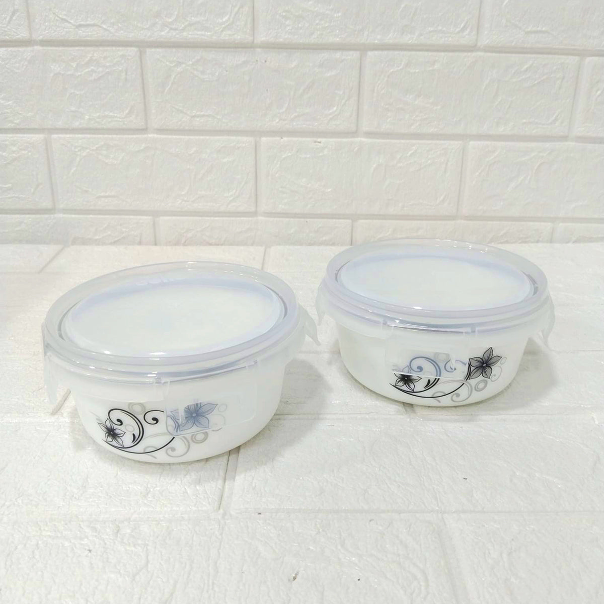 Di0237 Cello Opalware Storage Container Medium with Lid – 2 Pc