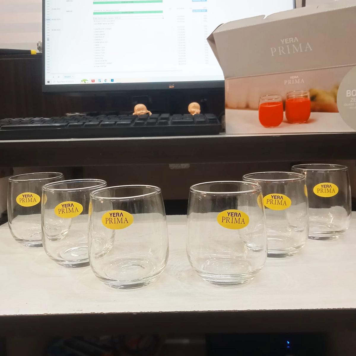 AM5647 YERA Prima Bonn Zest Glass Tumbler Set of 6 Pcs - Each 210Ml