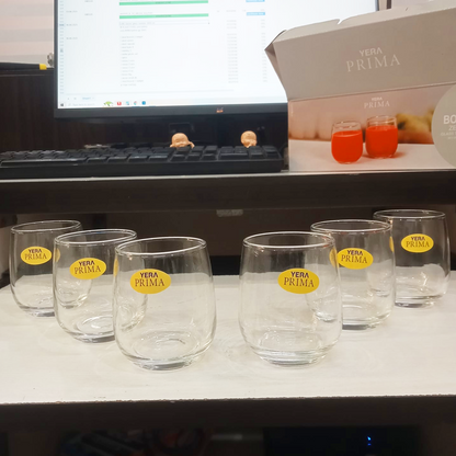 AM5647 YERA Prima Bonn Zest Glass Tumbler Set of 6 Pcs - Each 210Ml