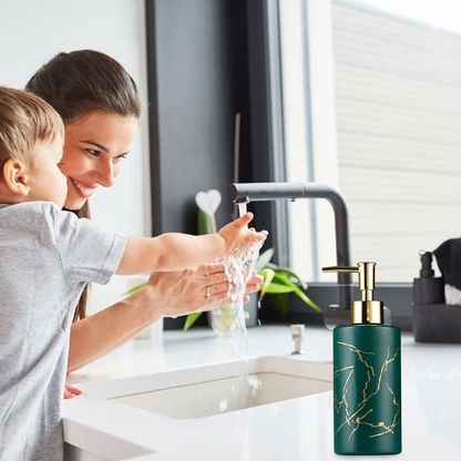 AM7131 Accura Luxury Marble Print Glass Liquid Soap Dispenser