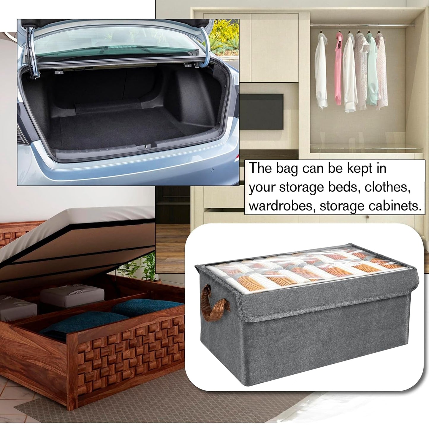 3528 Foldable Storage Baskets with Handles