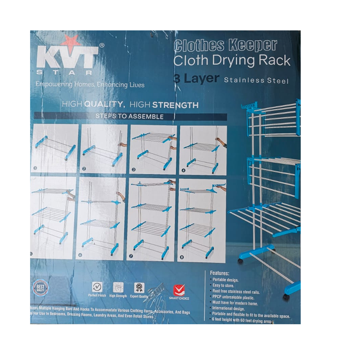 AM0781 KVT Cloth Drying Stand Stainless Steel