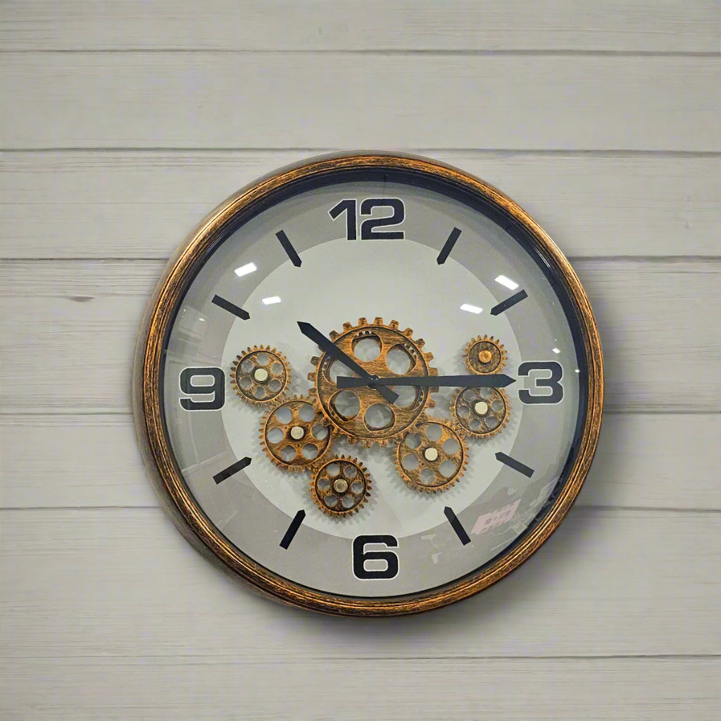AM5948 Black Gear Wall Clock with Industrial Design