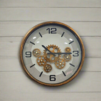 AM5948 Black Gear Wall Clock with Industrial Design
