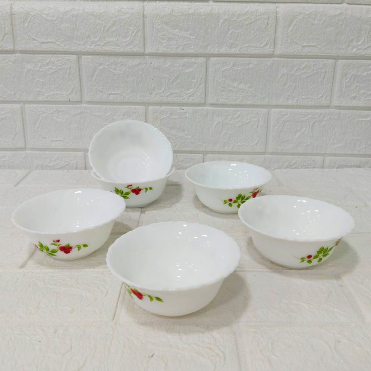 Di0230 Cello Opalware Imperial Rose Veg Bowl Set – 6 Pcs (11.2 cm)