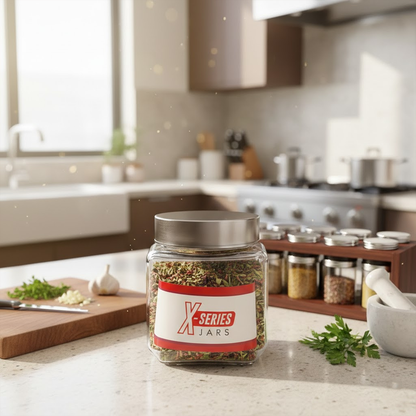 TM0148 Yera X-Series 580ml Square jar with see through cap (loose) - 1pc