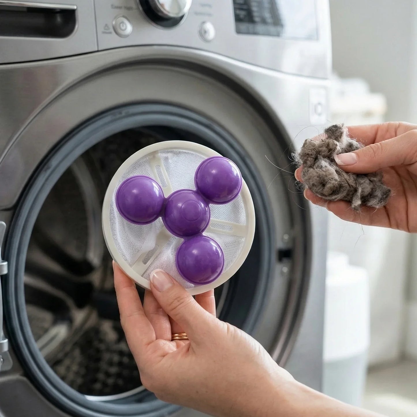 21917 Reusable Washing Machine Lint Remover Ball with Mesh Filter Big Size 1 Pc