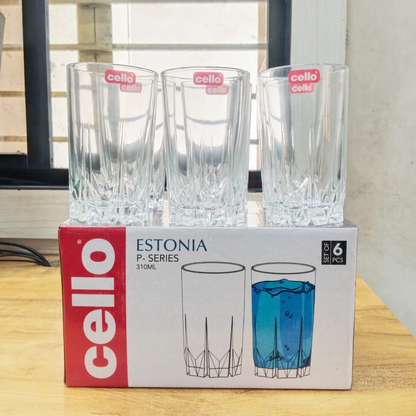 AM5689	Cello Estonia Glass 310ml - 6pcs set