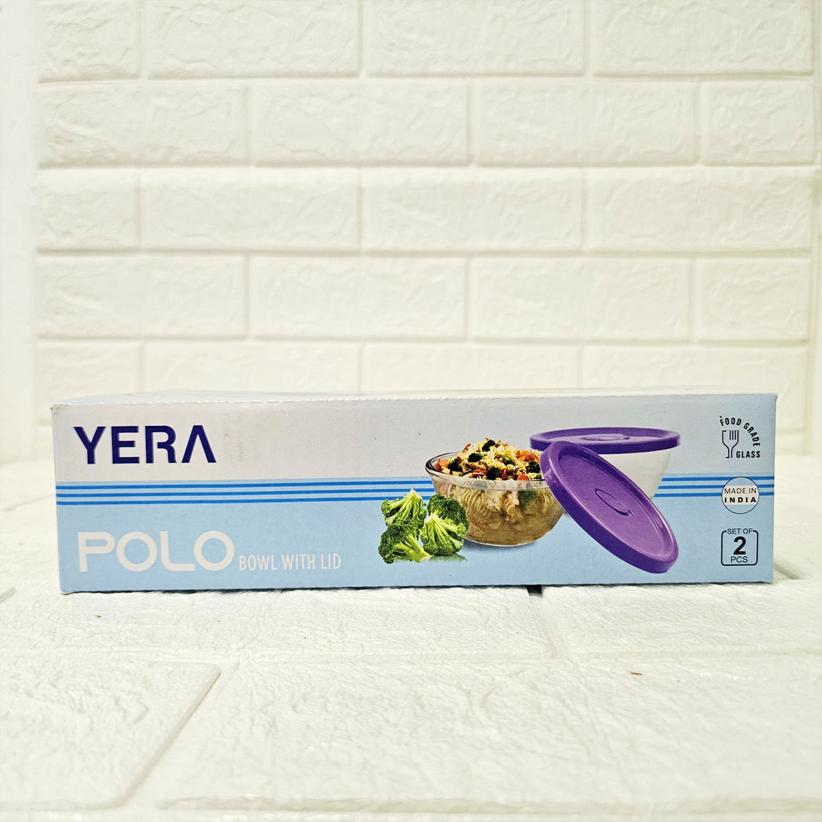 Di0021 Yera Polo Glass Bowls with Lid – 2 Pcs