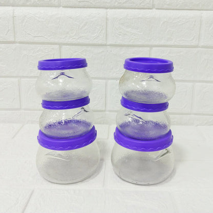 Di0202 YERA Felixa Glass Handi Combination Set with Lids - 6 Piece Combo (410ml & 195ml)