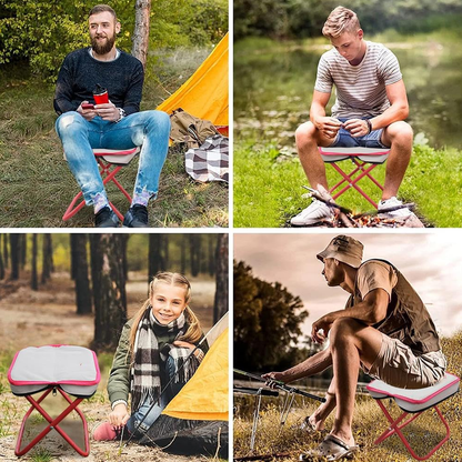 AM7109 Portable Mini Folding Stool, Lightweight Camp Chair for Fishing Hiking