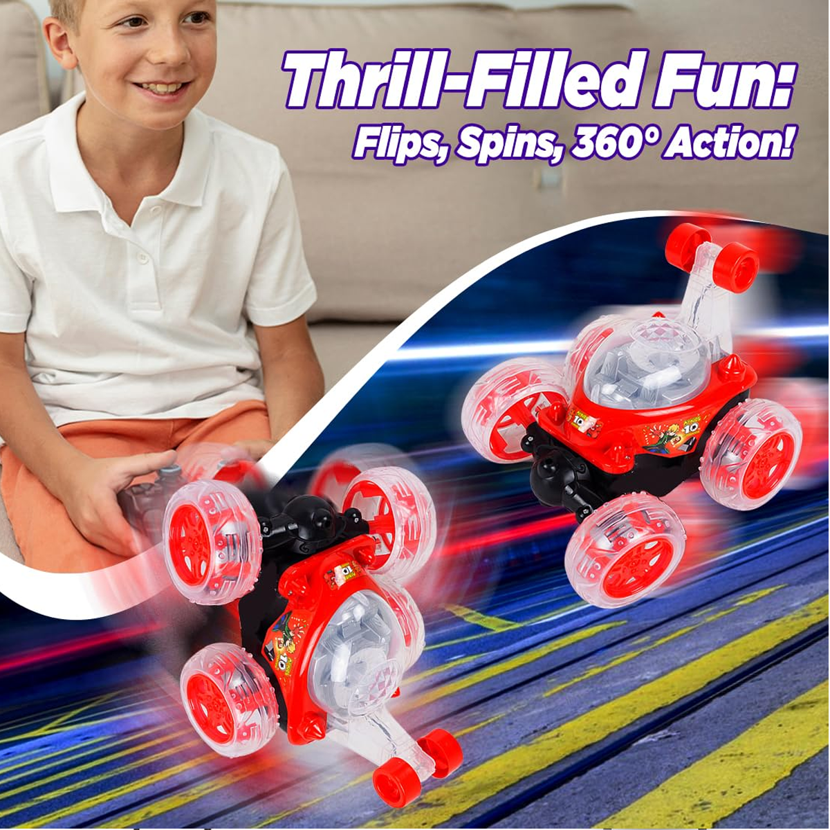 AM6456 Rechargeable 360° Rotating & Rolling Stunt Car