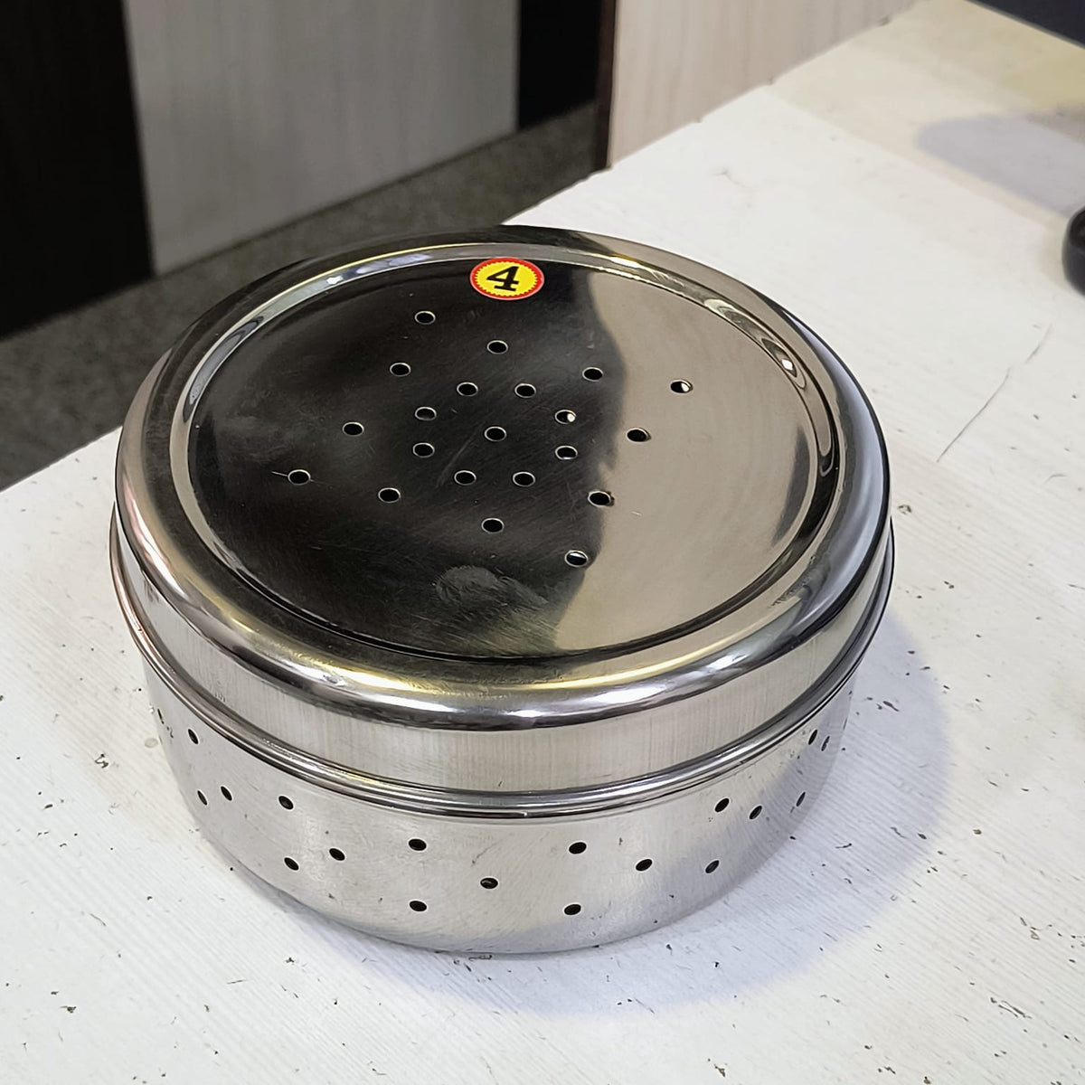AM5333 Hole Dabba Stainless Steel Coriander Storage Box Large