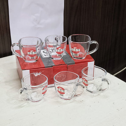 AM5398 Shine Max 6pc 80ml Coffee or Tea Cup Set Made of Glass