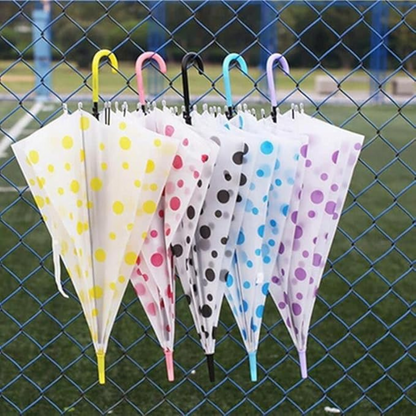 AM5494 Transparent Clear Polka-Dot Lightweight, Porable & Anti-UV Umbrella Multicolour 1 pc