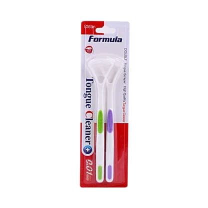 AM3661 Tongue Cleaner Double Tongue Scaper 2 Pcs Set (Multicolour)