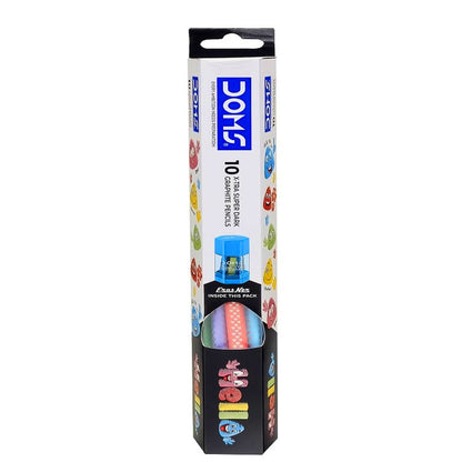 AM6066 Doms Hello X-Tra Dark Pencil (pastel Shades) with Free Erasner (Erase + Sharp)