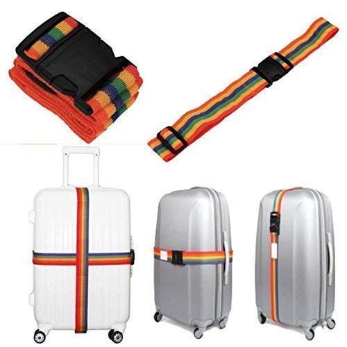 AM7615 CJSJ CH-18C Multicolored Adjustable Luggage Strap with 3 Digit Combination Lock Buckle