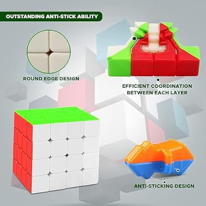 AM2931 Speed Cube 4x4x4 High Speed Stickerless Cube Toy Puzzle for Kids