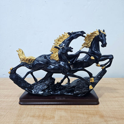 AM5935 Galloping Wild Horses Statue - Elegant Decor and Powerful Symbol