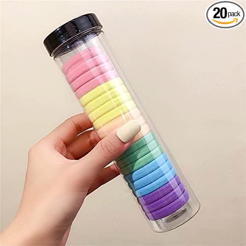 AM1216 24Pcs Hair Ties Rubber Band Jar Tube , Pain-Free Hair Ties