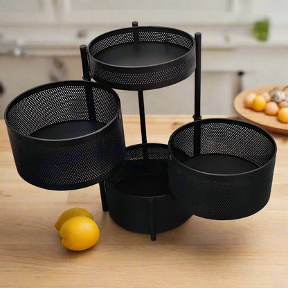 AM5319 3-Layer Round Multipurpose Storage Trolley with Wheels