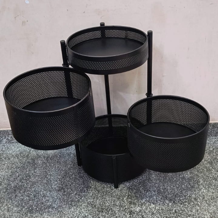 AM5319 3-Layer Round Multipurpose Storage Trolley with Wheels