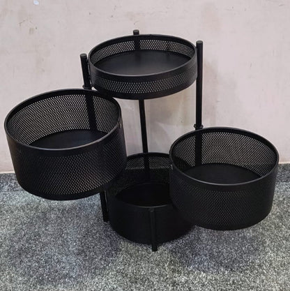 AM5319 3-Layer Round Multipurpose Storage Trolley with Wheels