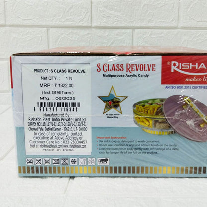 Di0187 Rishabh S Class Revolve Multipurpose Acrylic Candy & Dry Fruit Box