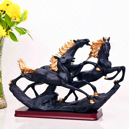 AM5935 Galloping Wild Horses Statue - Elegant Decor and Powerful Symbol