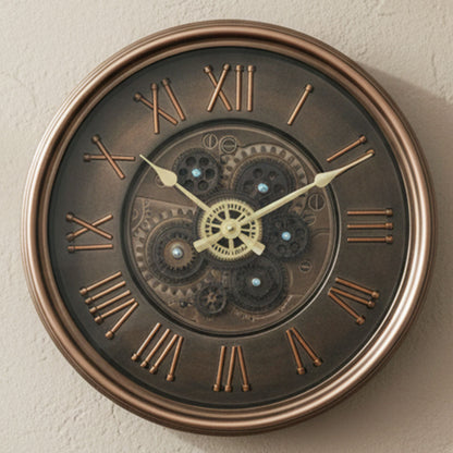 AM6251 Antique Copper Finish Skeleton Gear Wall Clock