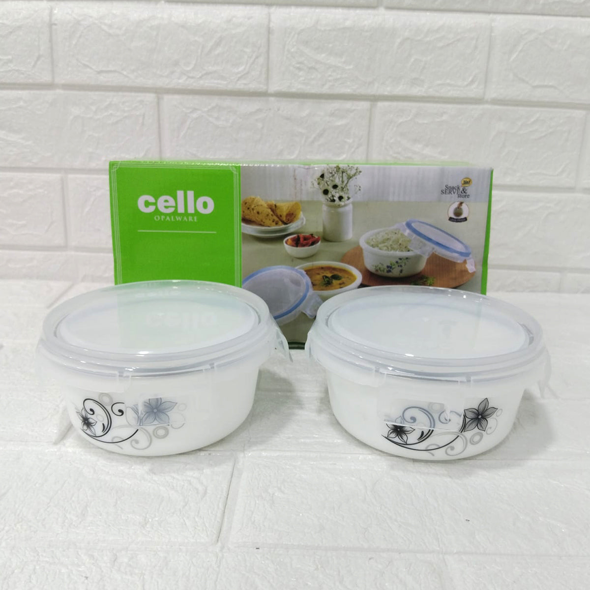 Di0237 Cello Opalware Storage Container Medium with Lid – 2 Pc
