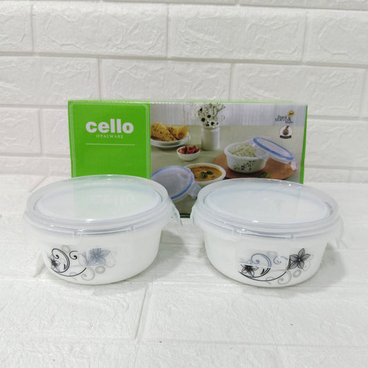 Di0237 Cello Opalware Storage Container Medium with Lid – 2 Pc