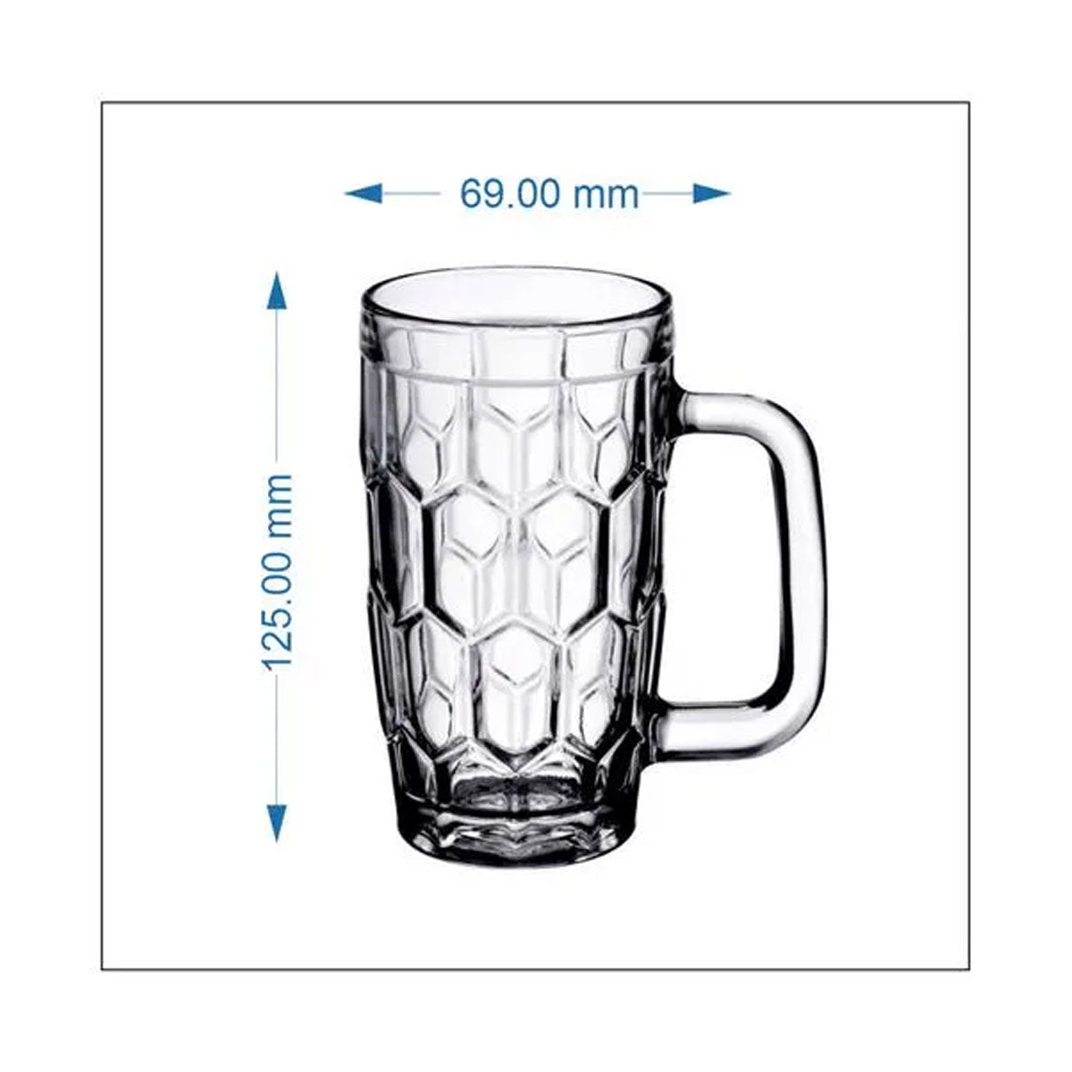3587 Yera Glass Juice Mug - Plain, Lightweight, 260 ml (Set of 6) (JM10A)