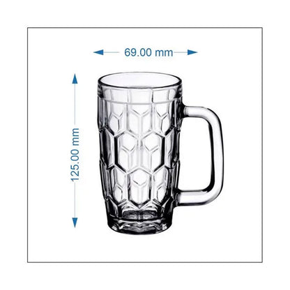 3587 Yera Glass Juice Mug - Plain, Lightweight, 260 ml (Set of 6) (JM10A)