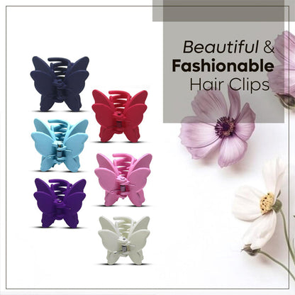 AM5010 Small Butterfly Hair Clature for Thick Hair Matte Finish Hair Claw Clips for Women & Girls (Multicolour)
