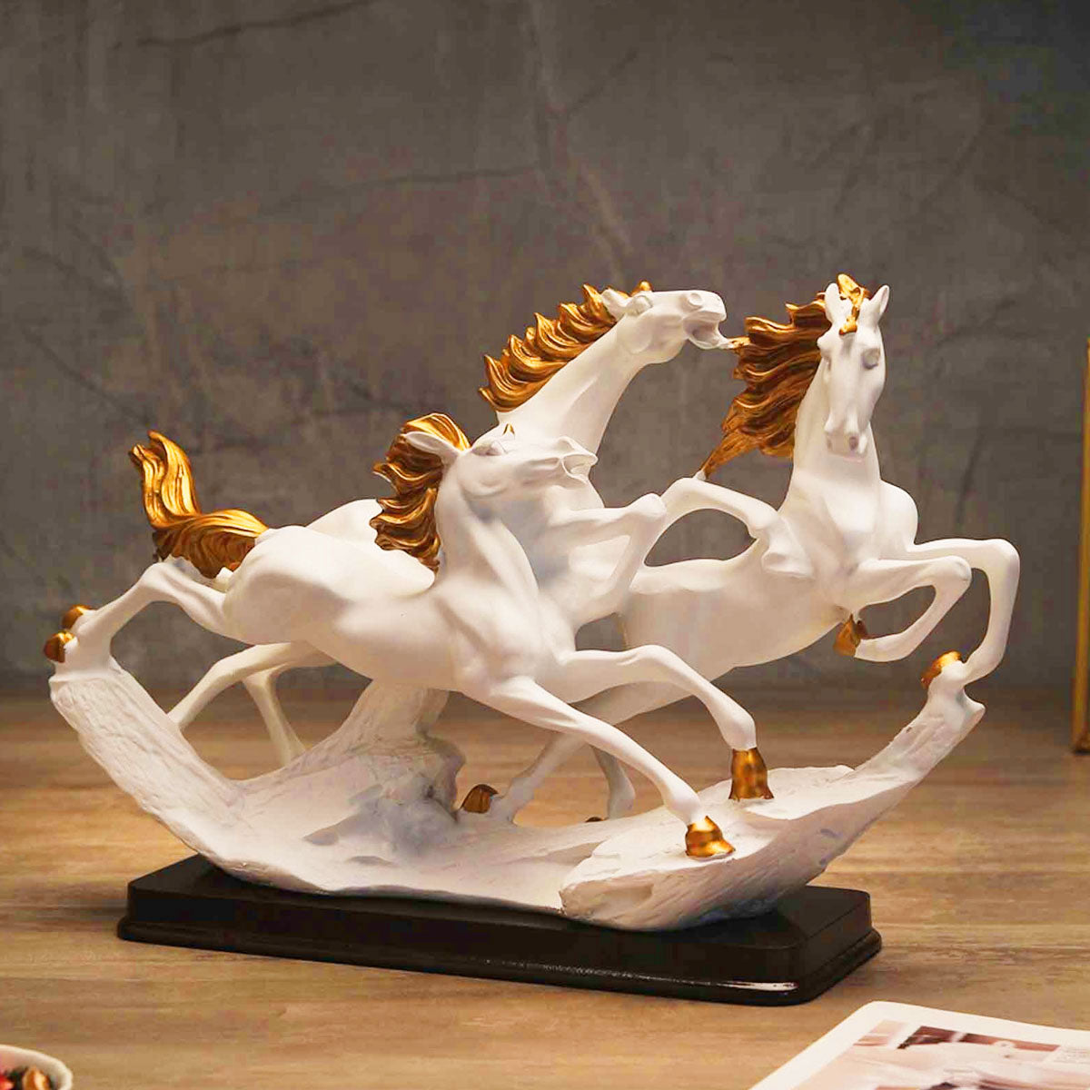 AM5935 Galloping Wild Horses Statue - Elegant Decor and Powerful Symbol