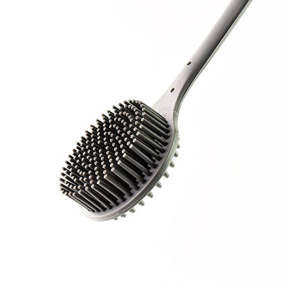 14219 Silicone Back Scrubber Brush with Long Handle (1 Pc)