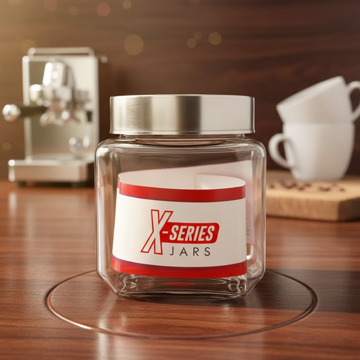 TM0148 Yera X-Series 580ml Square jar with see through cap (loose) - 1pc