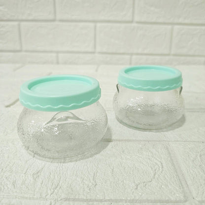Di0024 Yera Felixa Frosted Glass Jar with Lid – 195ml (Each) – Set of 2