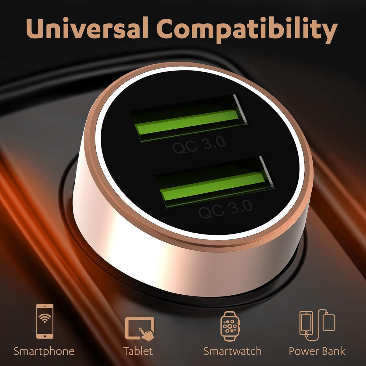 AM5890 Duracell 36W Fast Car Charger Adapter with Dual USB Port