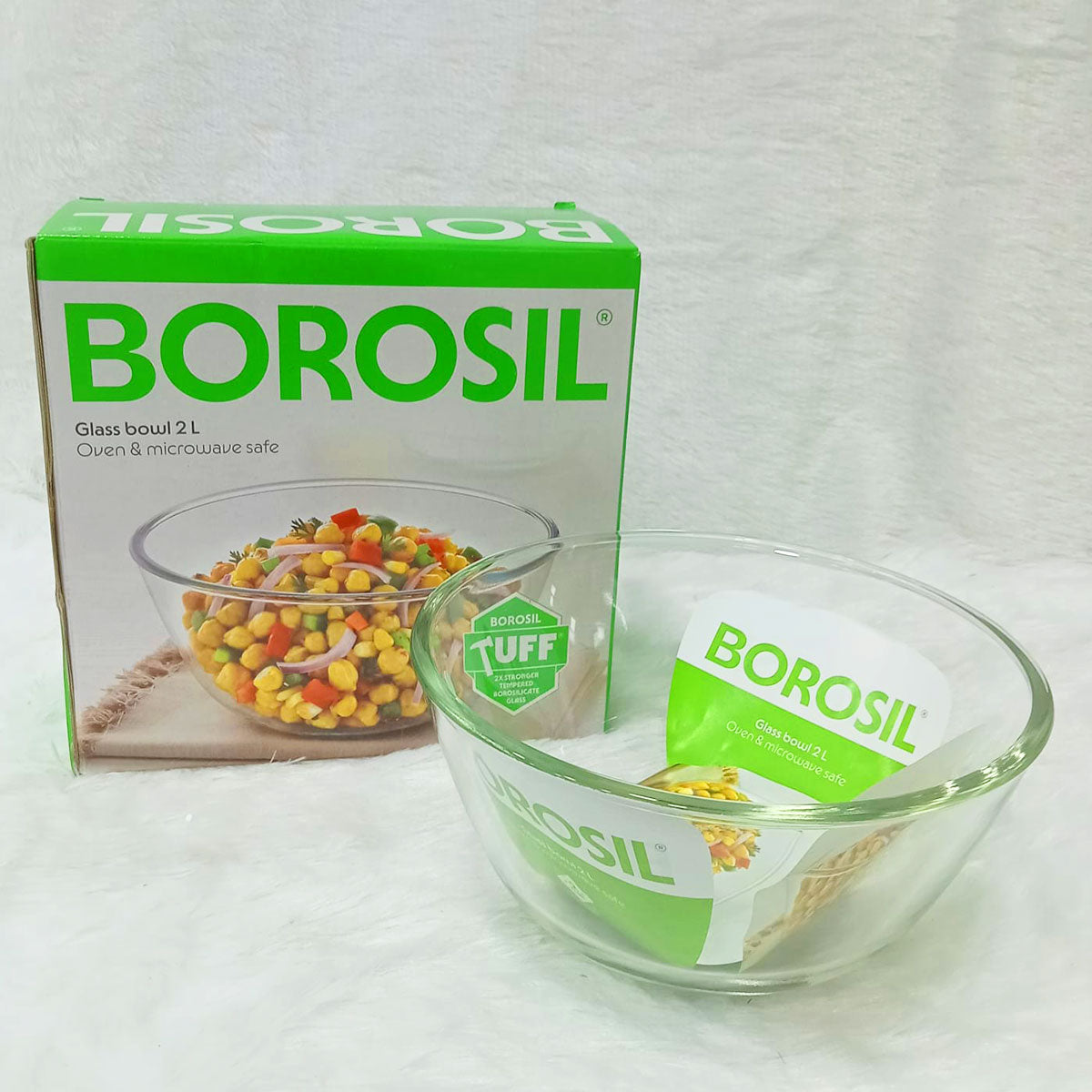 AM6208 Borosil Oven & Microwave Safe Glass Bowl - 2 Ltr