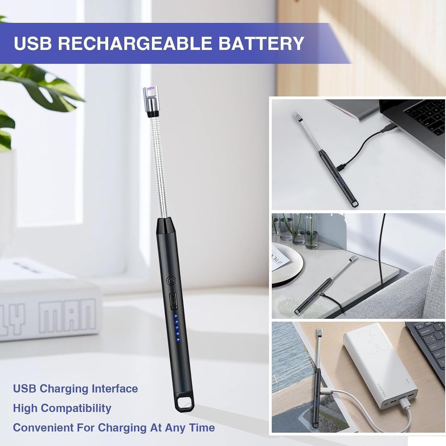 AM7156 Electric Arc Gas Lighter Rechargeable For Kitchen