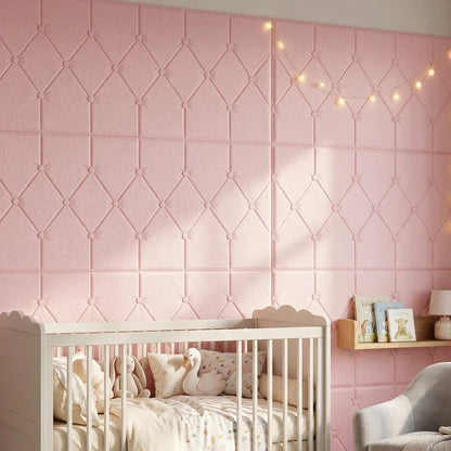 16024 Self Adhesive 3D Foam Wall Panel Cushion Wallpaper (1 Pc, Pink, 69x35 Cm)