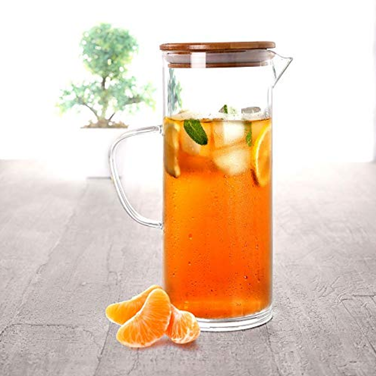 AM0664 Cello Woody Borosilicate Glass Jug, 1000ml, Clear