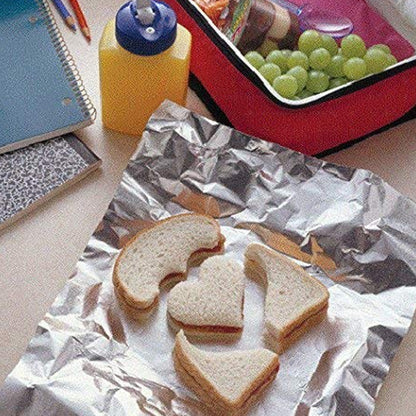 AM5740 Freshee Roti Wrapping Aluminium Foil Sheets, Pack of 1 x 50 Sheets Each 220 x 250mm Silver Foil Sheets